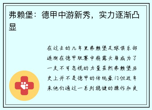 弗赖堡：德甲中游新秀，实力逐渐凸显